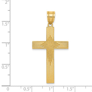 14k Yellow Gold Laser Designed Cross Pendant XR943