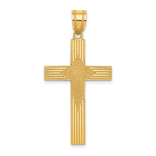 14k Yellow Gold Laser Designed Cross Pendant XR943