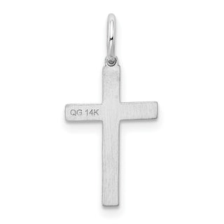 14K White Gold Laser Designed Cross Charm XR944