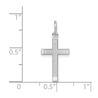 14K White Gold Laser Designed Cross Charm XR944