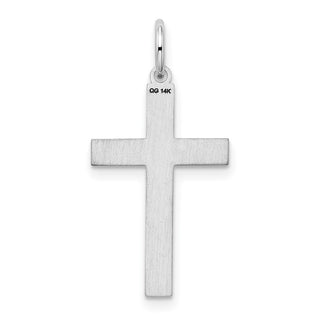 14k White Gold Laser Designed Cross Pendant XR945
