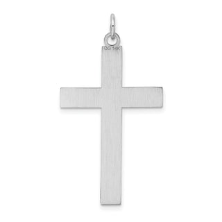 14k White Gold Laser Designed Cross Pendant XR947
