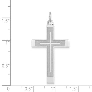 14k White Gold Laser Designed Cross Pendant XR947