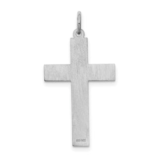 14k White Gold Laser Designed Cross Pendant XR950