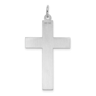 14k White Gold Laser Designed Cross Pendant XR951