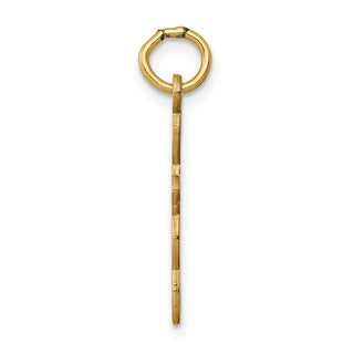 14K Yellow Gold Loop w/Center Heart Cross Charm