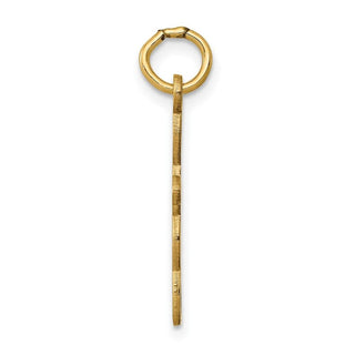 14K Yellow Gold Loop w/Center Heart Cross Charm