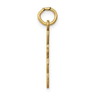 14K Yellow Gold Loop w/Center Heart Cross Charm