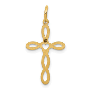 14k Yellow Gold Laser Designed Cross Pendant XR953