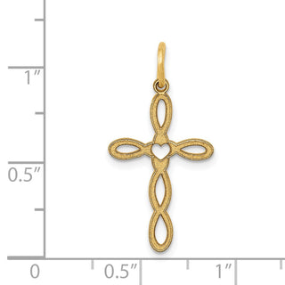 14k Yellow Gold Laser Designed Cross Pendant XR953