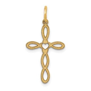 14k Yellow Gold Laser Designed Cross Pendant XR953