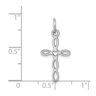 14k White Gold Laser Designed Cross Pendant XR956