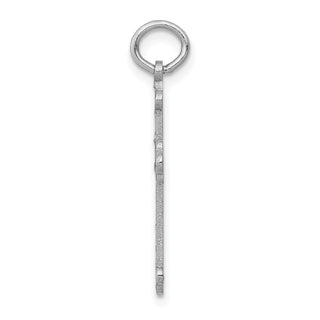 14k White Gold Laser Designed Cross Pendant XR973