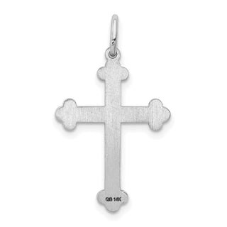 14k White Gold Laser Designed Cross Pendant XR973