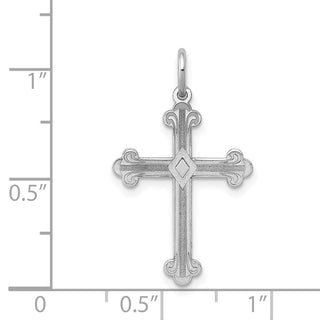 14k White Gold Laser Designed Cross Pendant XR973