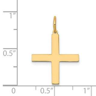 14K Yellow Gold Laser Designed Greek Cross Charm