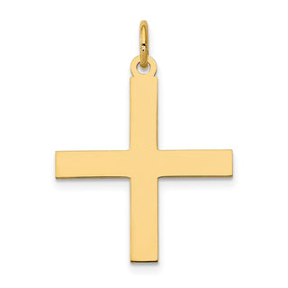 14k Yellow Gold Laser Designed Cross Pendant XR977
