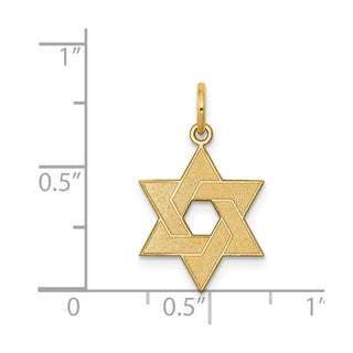 14k Yellow Gold Laser Designed Star Of David Charm