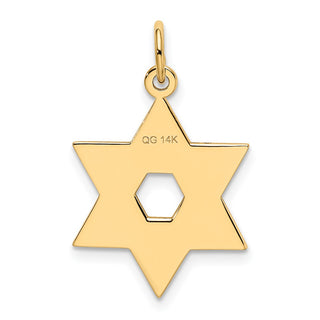 14k Yellow Gold Laser Designed Star Of David Pendant XR985