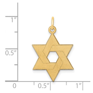 14k Yellow Gold Laser Designed Star Of David Pendant XR985