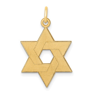 14k Yellow Gold Laser Designed Star Of David Pendant XR985