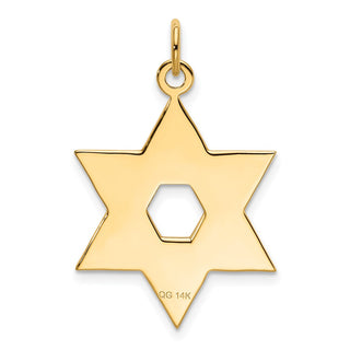 14k Yellow Gold Laser Designed Star Of David Pendant XR986