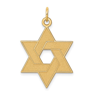 14k Yellow Gold Laser Designed Star Of David Pendant XR986