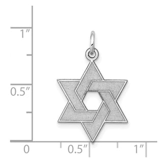 14k White Gold Laser Designed Star Of David Pendant XR989