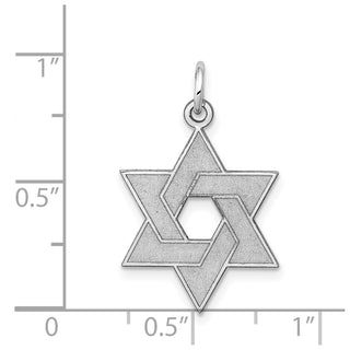 14k White Gold Laser Designed Star Of David Pendant XR989