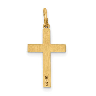 14K Yellow Gold Laser Designed Cross Charm XR992