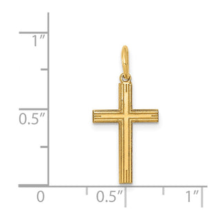 14K Yellow Gold Laser Designed Cross Charm XR992