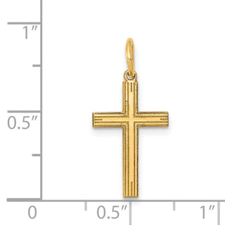 14K Yellow Gold Laser Designed Cross Charm XR992