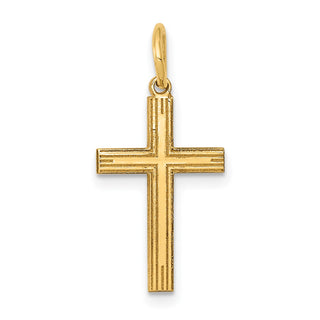 14K Yellow Gold Laser Designed Cross Charm XR992