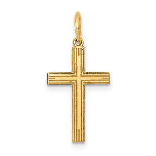 14K Yellow Gold Laser Designed Cross Charm XR992