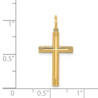 14k Yellow Gold Laser Designed Cross Pendant XR993