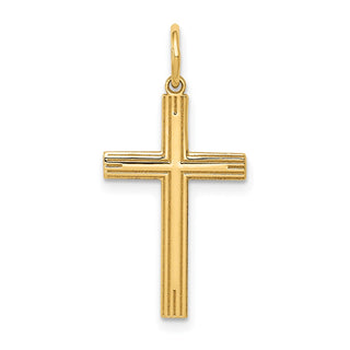 14k Yellow Gold Laser Designed Cross Pendant XR993