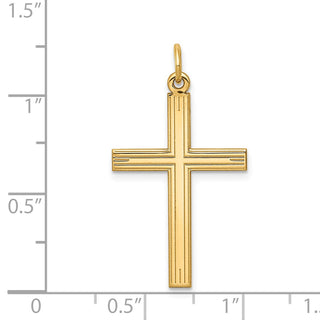 14k Yellow Gold Laser Designed Cross Pendant XR994