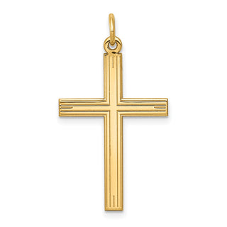 14k Yellow Gold Laser Designed Cross Pendant XR994