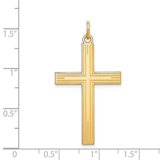 14k Yellow Gold Laser Designed Cross Pendant XR995