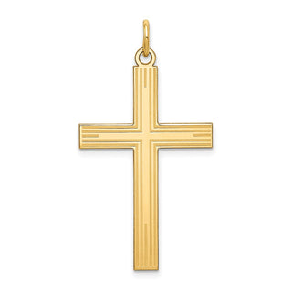 14k Yellow Gold Laser Designed Cross Pendant XR995