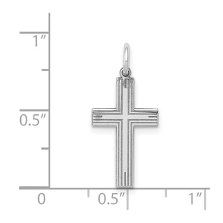 14k White Gold Laser Designed Cross Pendant XR996