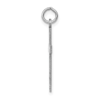 14k White Gold Laser Designed Cross Pendant XR997