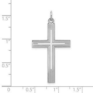 14k White Gold Laser Designed Cross Pendant XR999