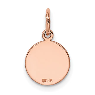14k Rose Gold Plain .018 Gauge Circular Engravable Disc Charm XRM134/18