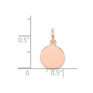 14k Rose Gold Plain .018 Gauge Circular Engravable Disc Charm XRM134/18