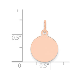 14k Rose Gold Plain .013 Gauge Circular Engraveable Disc Charm XRM135/13