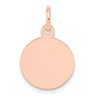 14k Rose Gold Plain .013 Gauge Circular Engraveable Disc Charm XRM135/13