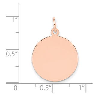 14k Rose Gold Plain .035 Gauge Circular Engravable Disc Charm XRM136/35