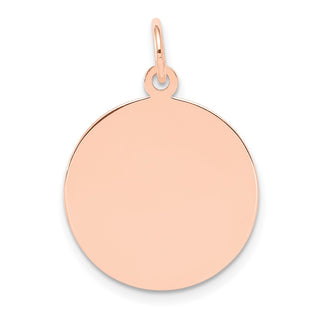 14k Rose Gold Plain .035 Gauge Circular Engravable Disc Charm XRM136/35