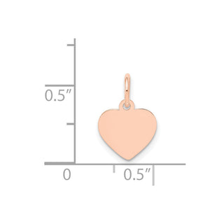14k Rose Gold Plain .013 Gauge Engravable Heart Disc Charm XRM193/13